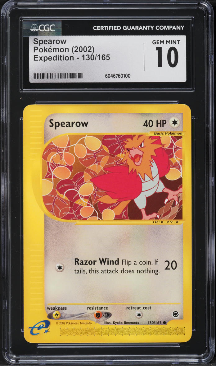 2002 Pokemon Expedition Spearow #130 CGC 10 GEM MINT