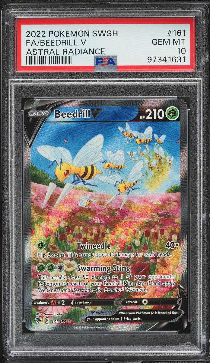 2022 Pokemon SWSH Astral Radiance Full Art Beedrill V #161 PSA 10 GEM MINT