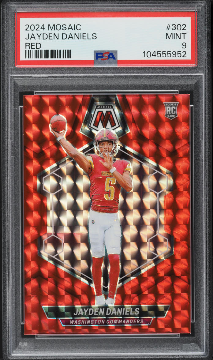 2024 Panini Mosaic Red Jayden Daniels ROOKIE #302 PSA 9 MINT on