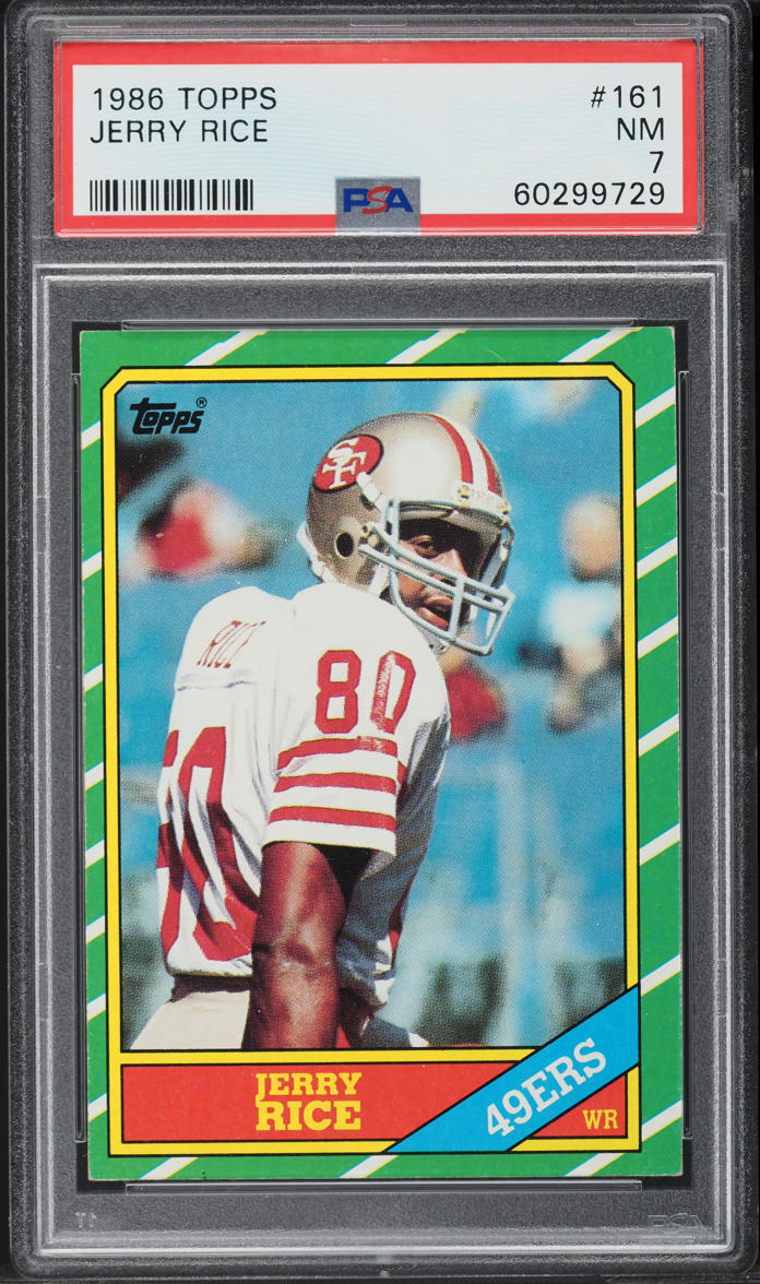 1986 Topps Football Jerry Rice ROOKIE #161 PSA 7 NRMT