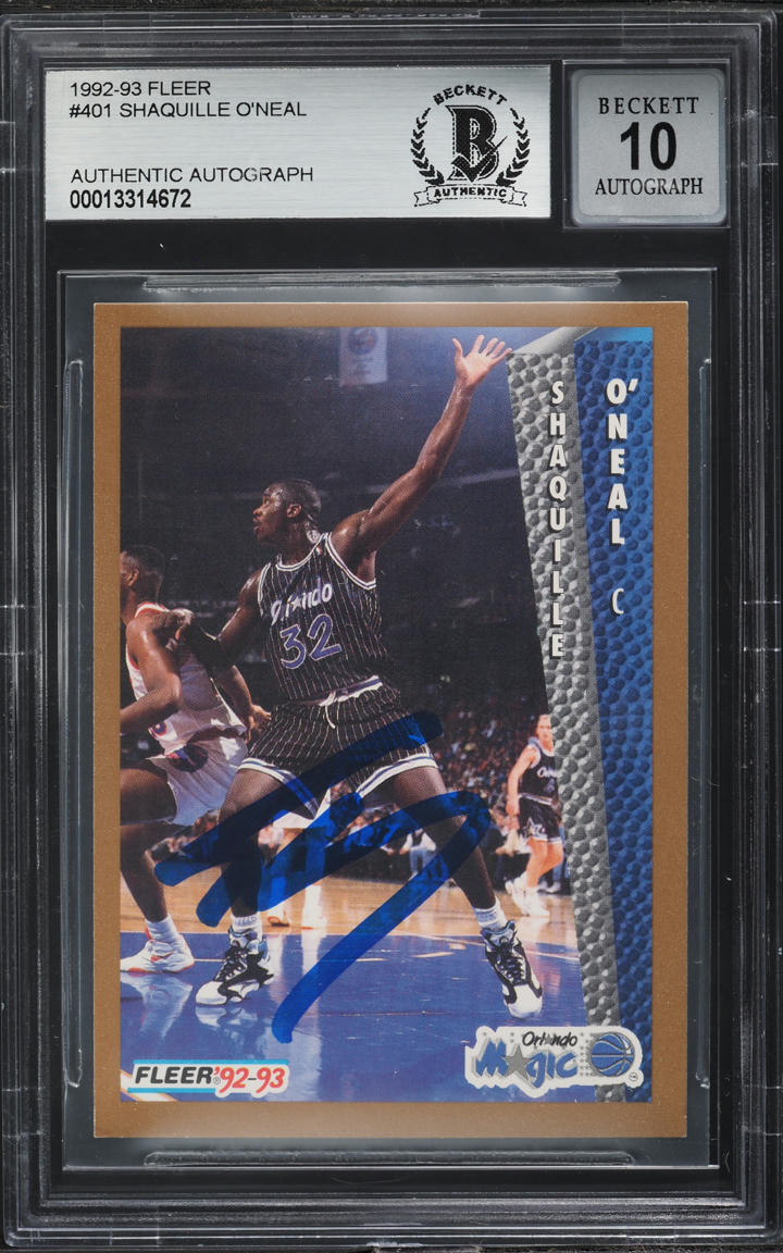 1992 Fleer Basketball Shaquille O'Neal ROOKIE #401 BGS AUTH