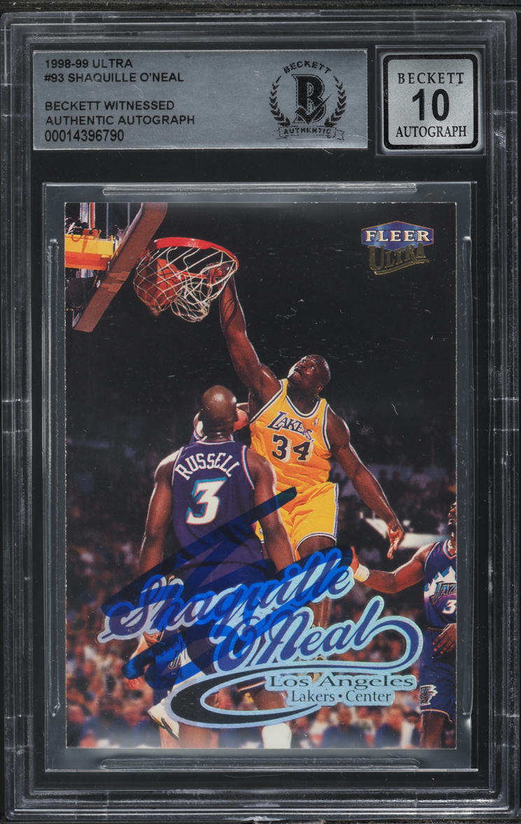 1998 Ultra Basketball Shaquille O'Neal AUTO #93 BGS AUTH