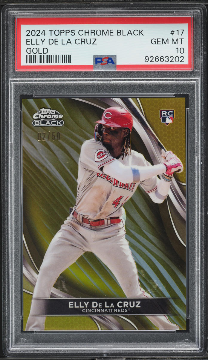 2024 Topps Chrome Black Gold Refractor Elly De La Cruz RC /50 #17 PSA 10 GEM