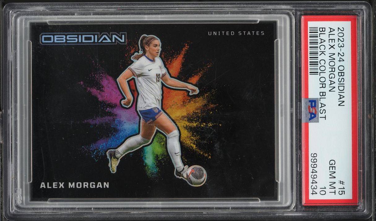 2023 Panini Obsidian Black Colorblast Alex Morgan #15 PSA 10 GEM MINT
