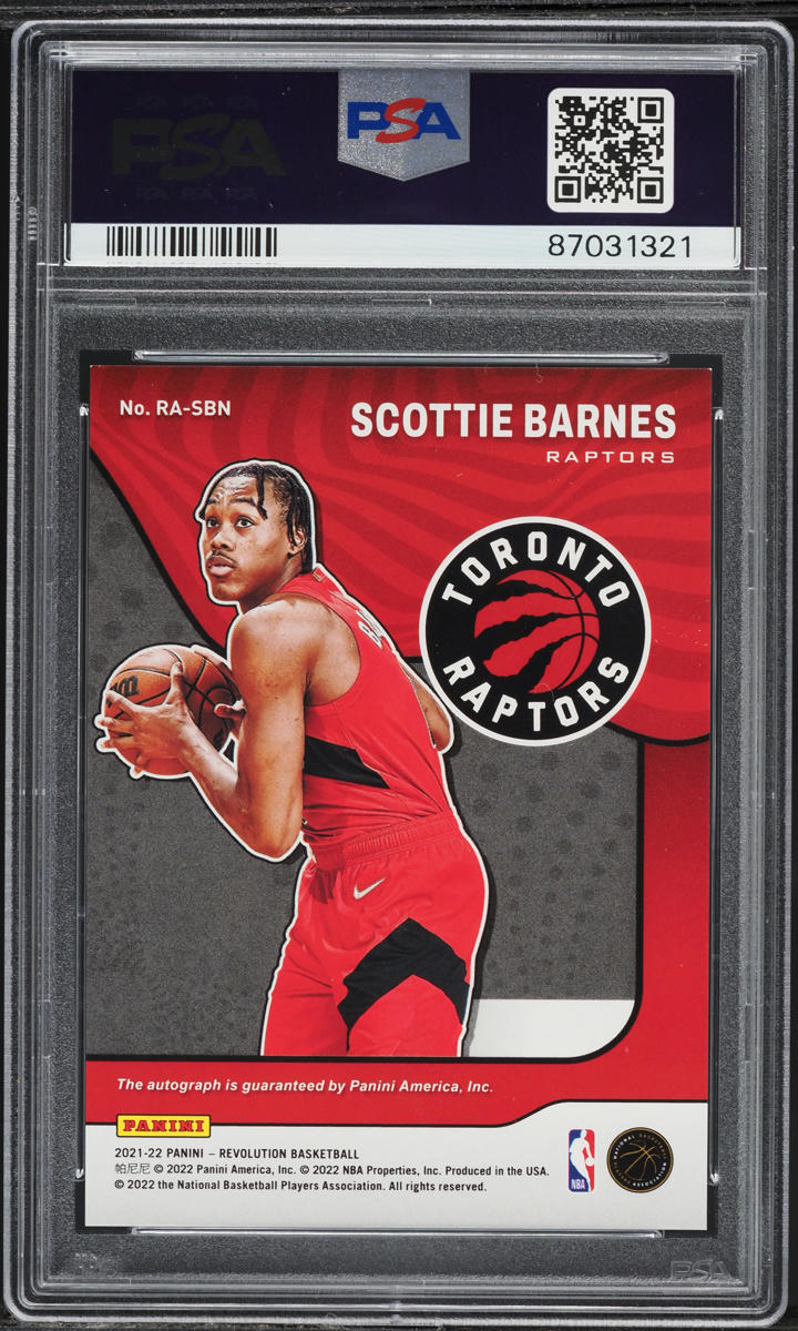 2021 Panini Revolution Scottie Barnes ROOKIE AUTO #RA-SBN PSA 9 MINT