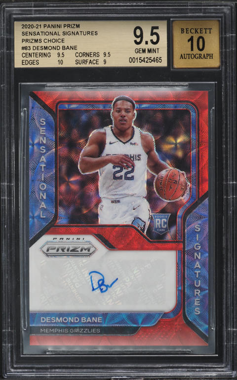 2020 Panini Prizm Gold Desmond Bane ROOKIE /10 #297 PSA 10 GEM