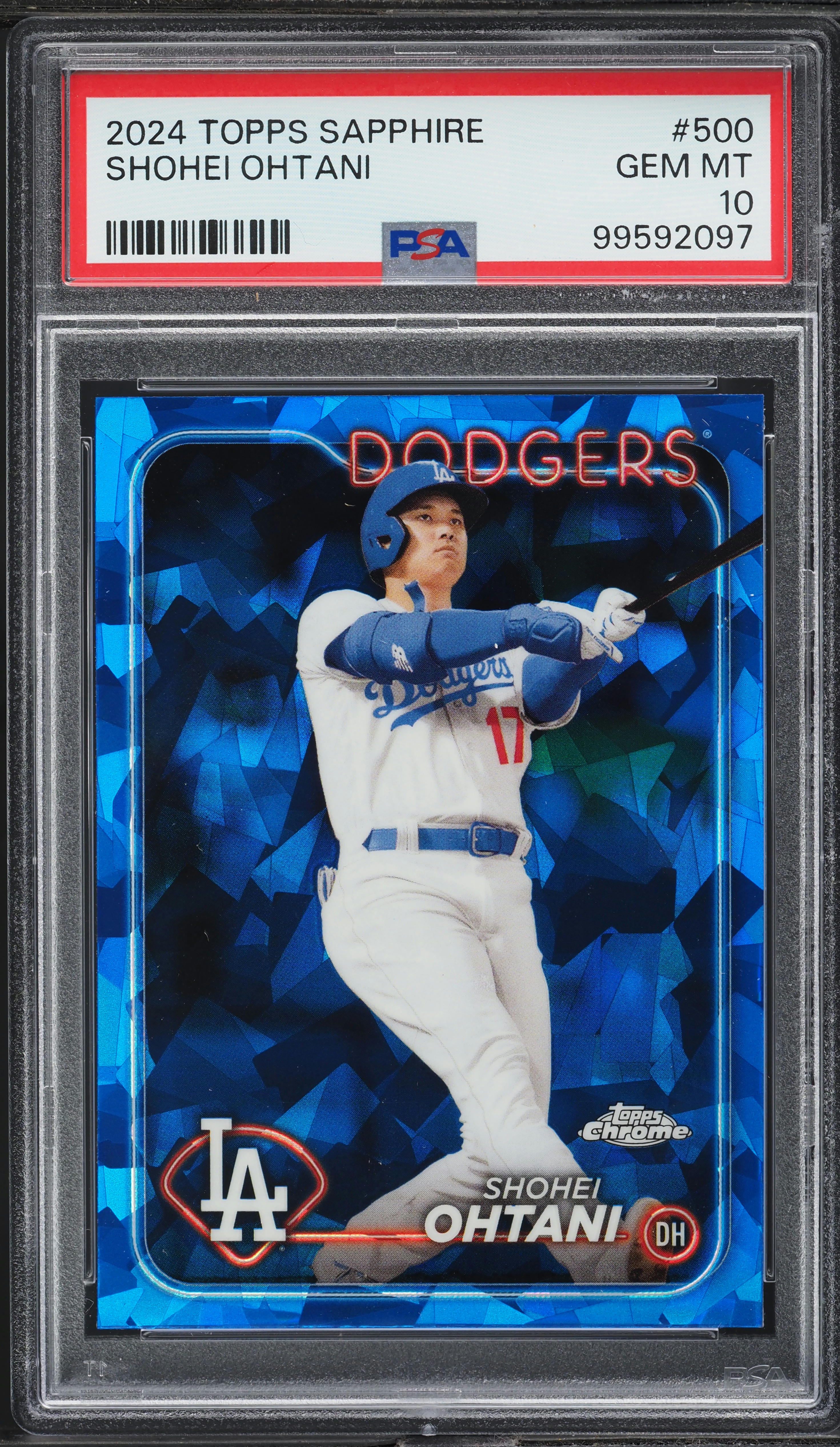 2024 Topps Chrome Sapphire Shohei Ohtani #500 PSA 10 GEM MINT on