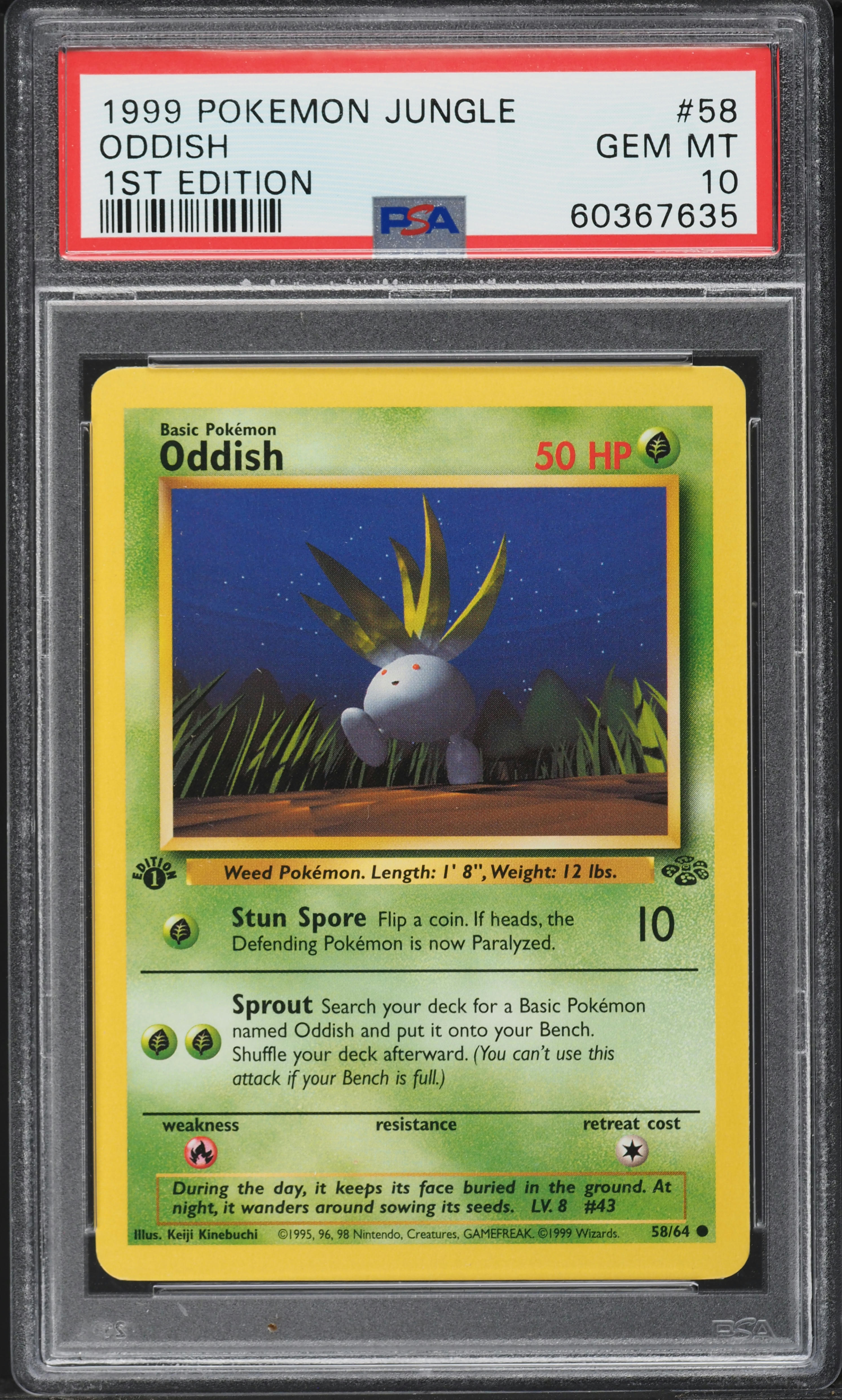 1995 oddish pokemon card done to Oddish 1999 Pokemon Jungle 1st Edition