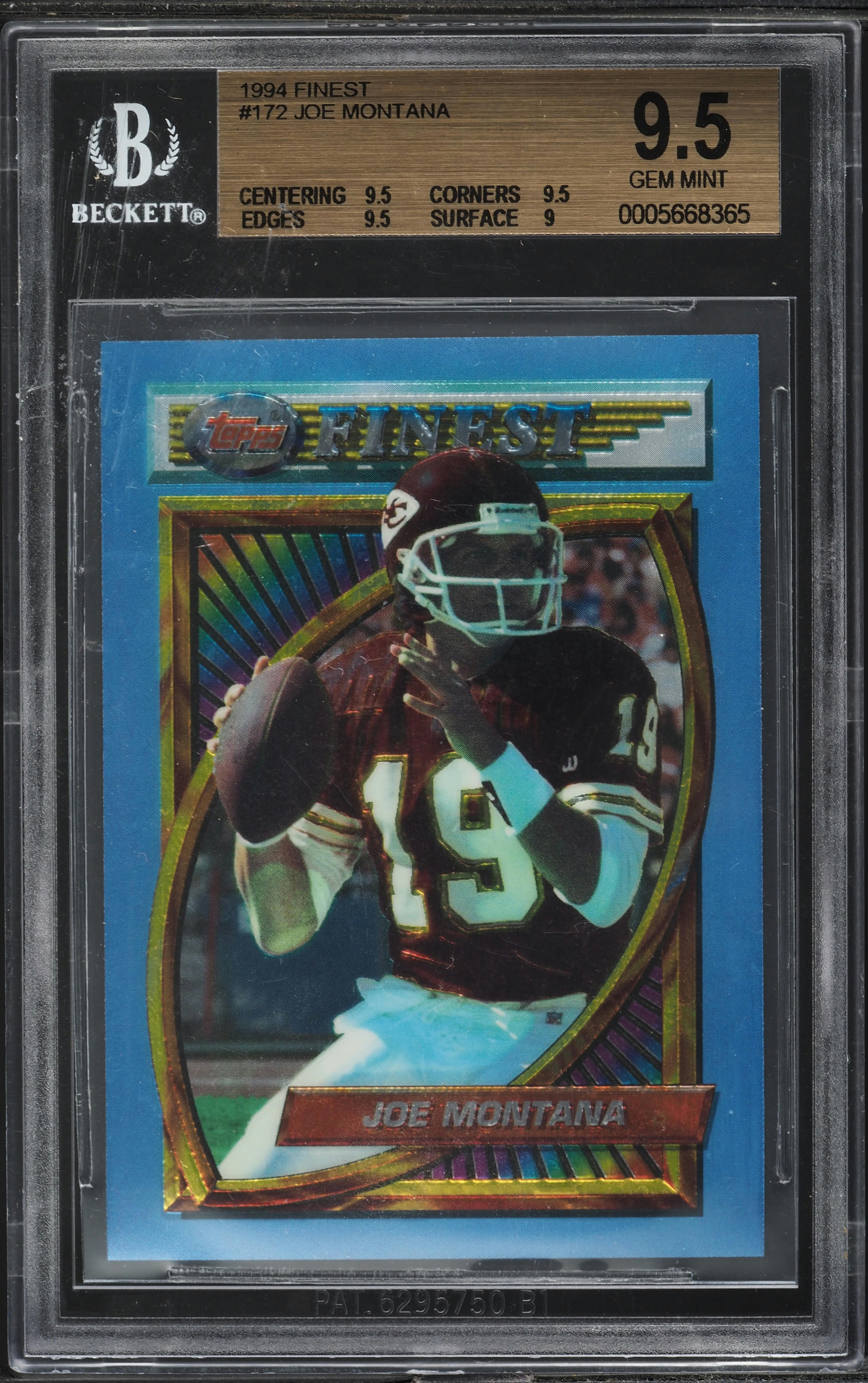 1994 Finest Football Joe Montana #172 BGS 9.5 GEM MINT on Fanatics