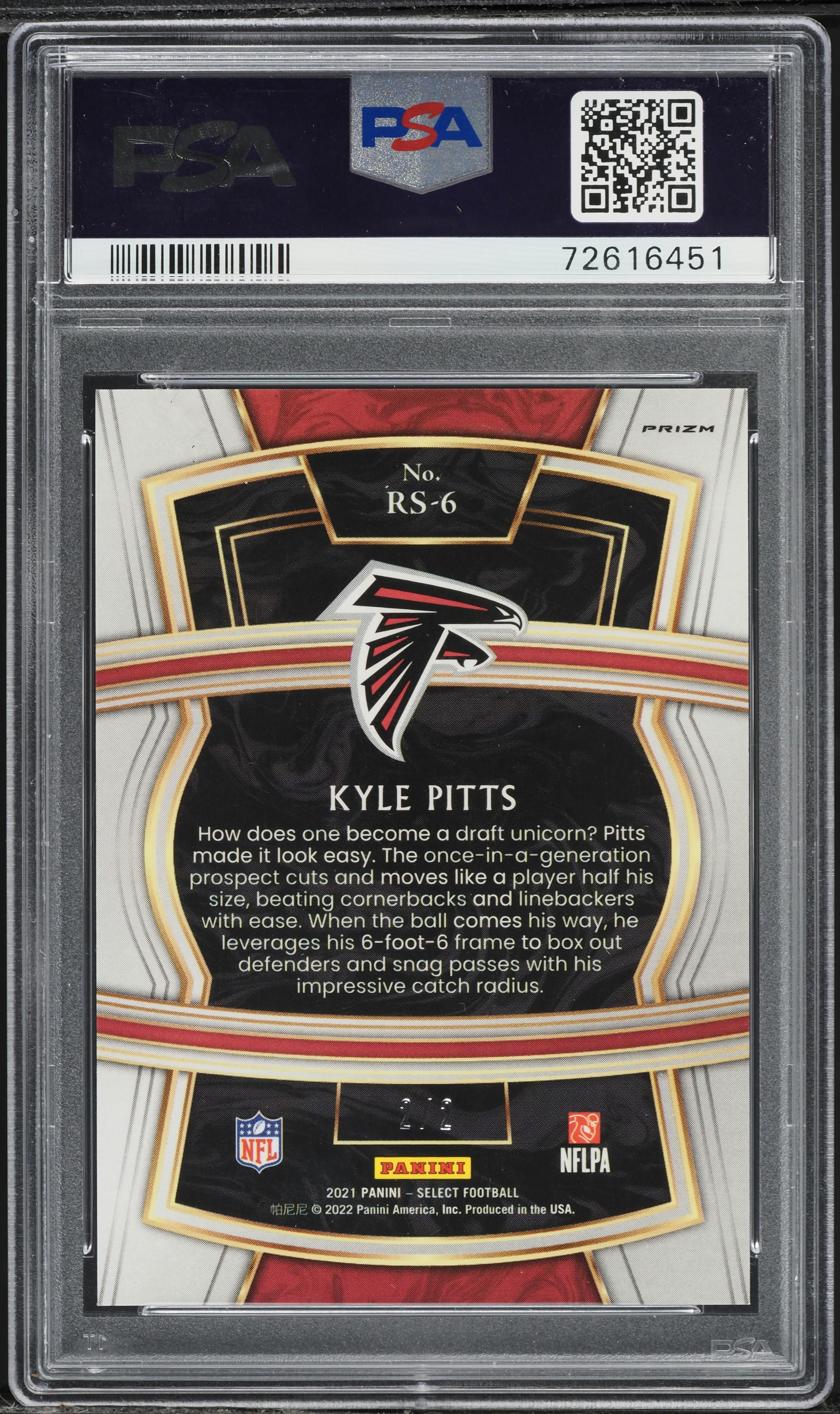 2021 Select Green Black Snakeskin Prizm Kyle Pitts ROOKIE 2/2 #RS