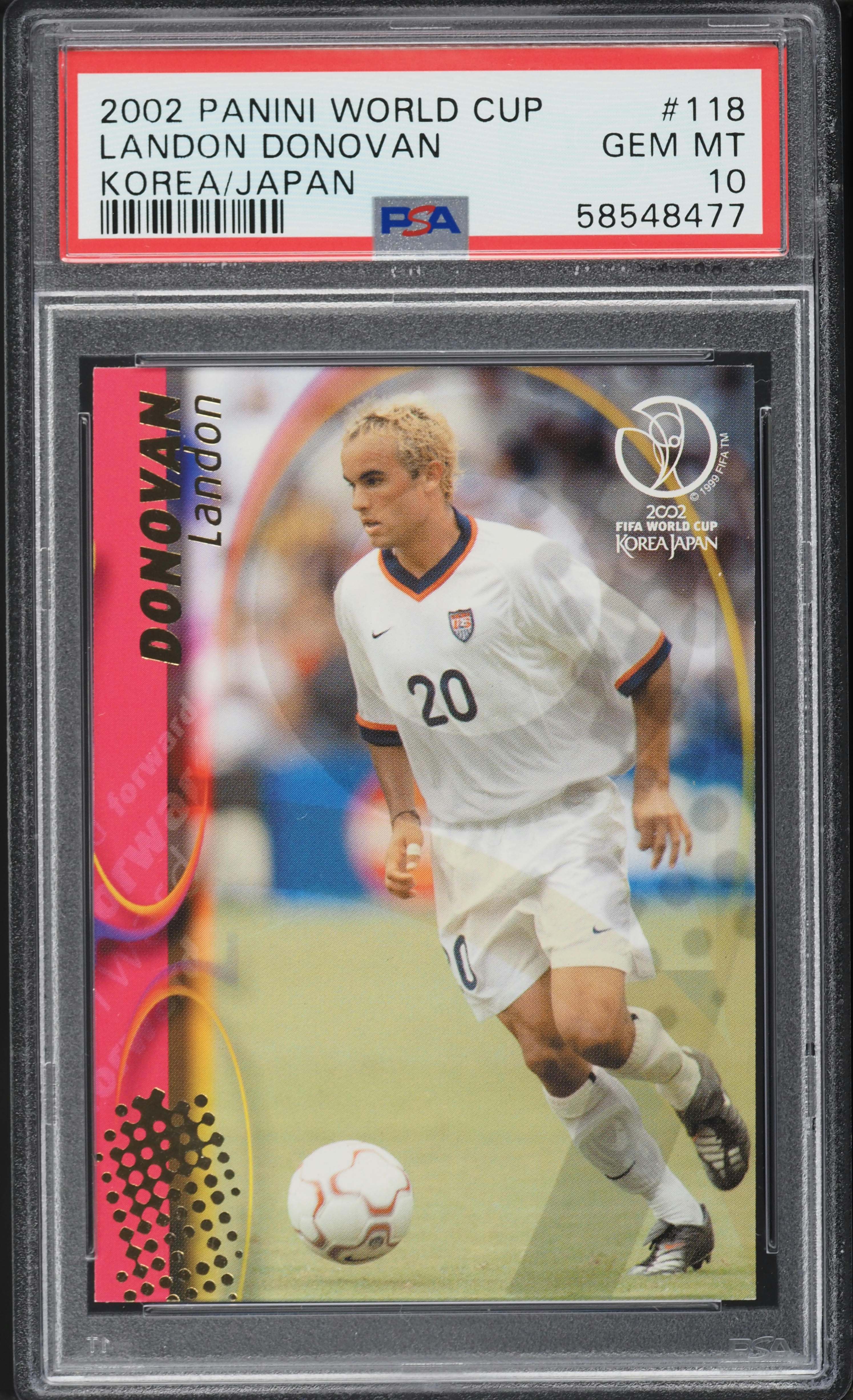 2002 Panini World Cup Korea/Japan Landon Donovan #118 PSA 10 GEM