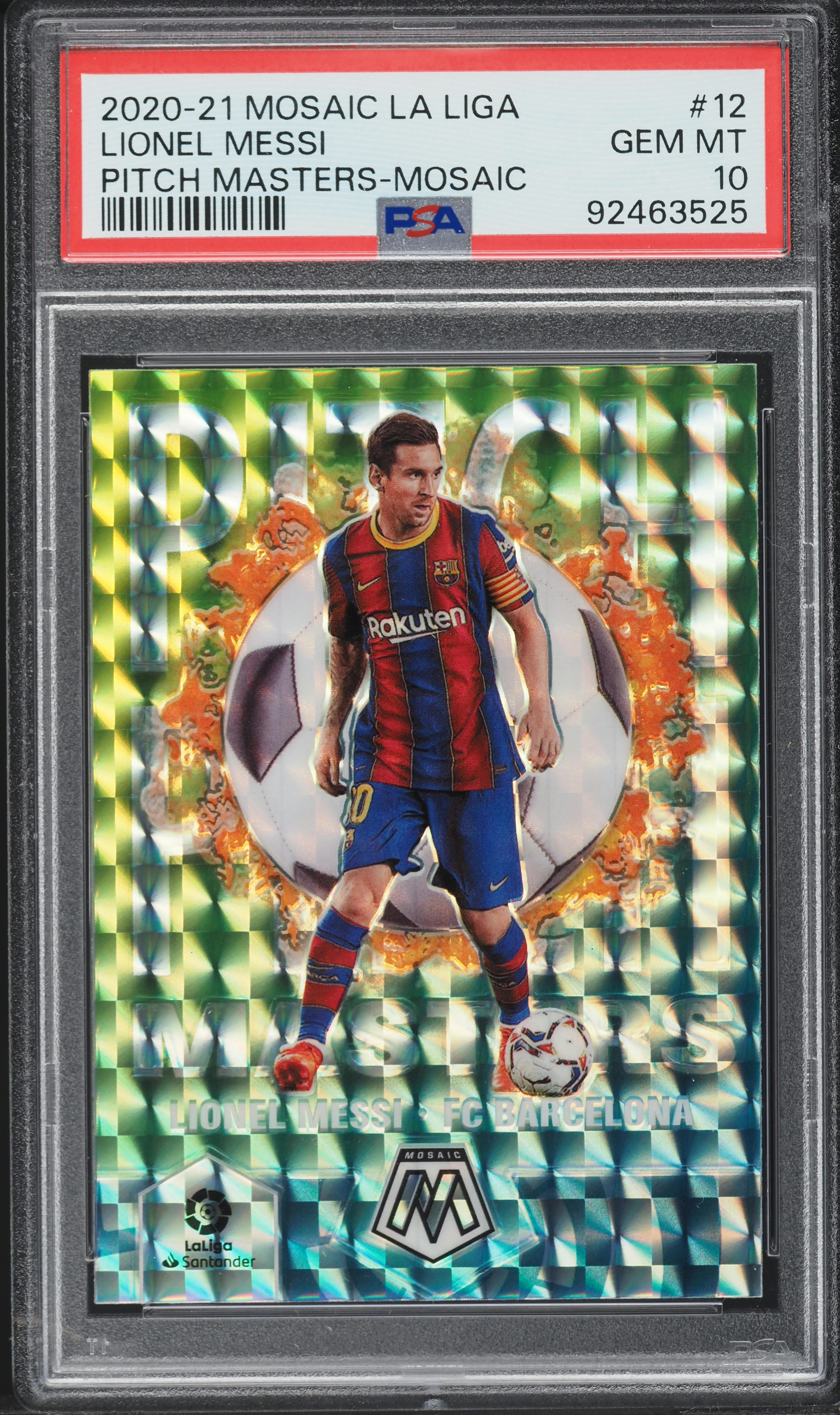 2020 Panini Mosaic La Liga Pitch Masters Prizm Lionel Messi #12