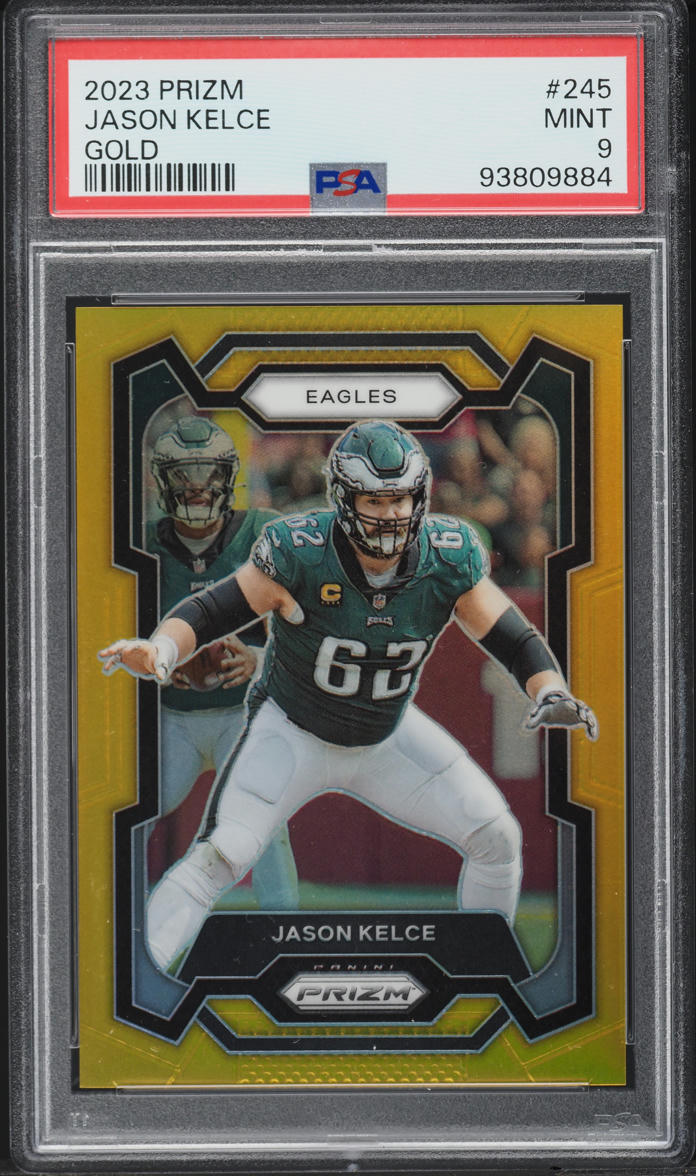2023 Panini Prizm Gold Jason Kelce 1/10 #245 PSA 9 MINT