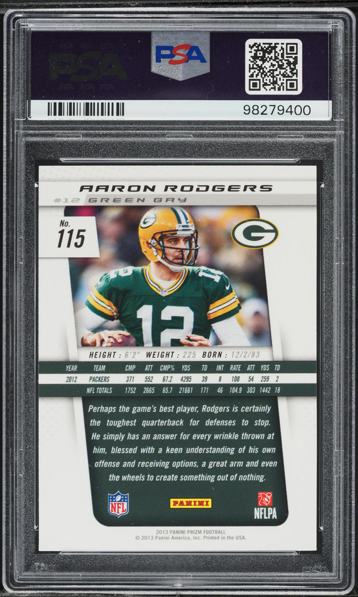 2013 Panini Prizm Aaron Rodgers #115 PSA 8 NM-MT