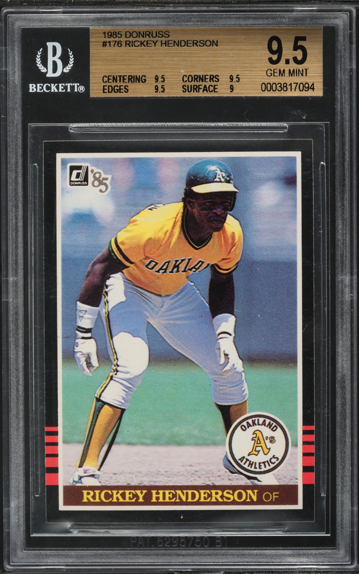 1985 Donruss Rickey Henderson #176 BGS 9.5 GEM MINT