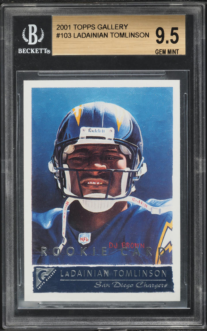 2001 Topps Gallery LaDainian Tomlinson ROOKIE #103 BGS 9.5 GEM MINT