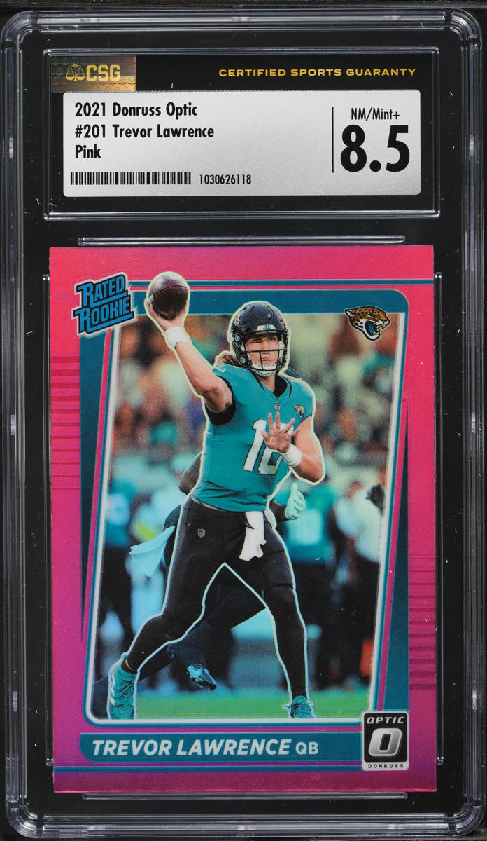 2021 Donruss Optic Pink Trevor Lawrence ROOKIE #201 CSG 8.5 NM-MT+