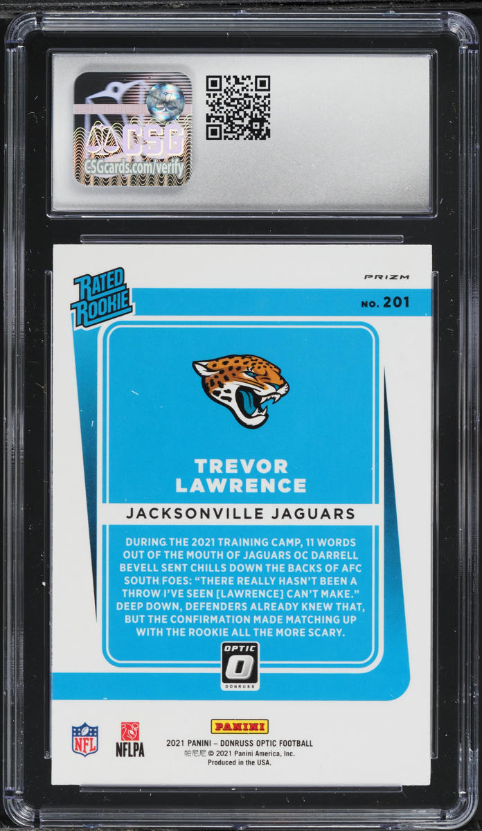2021 Donruss Optic Pink Trevor Lawrence ROOKIE #201 CSG 8.5 NM-MT+