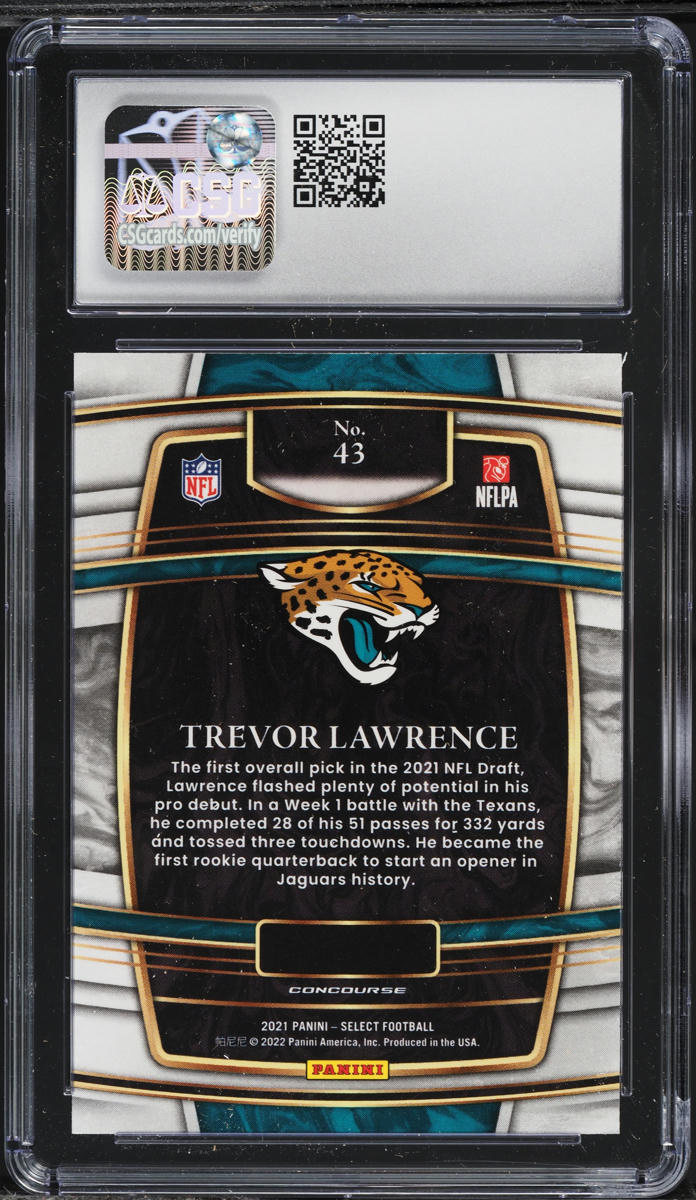 2021 Select Concourse Trevor Lawrence ROOKIE #43 CSG 8.5 NM-MT+