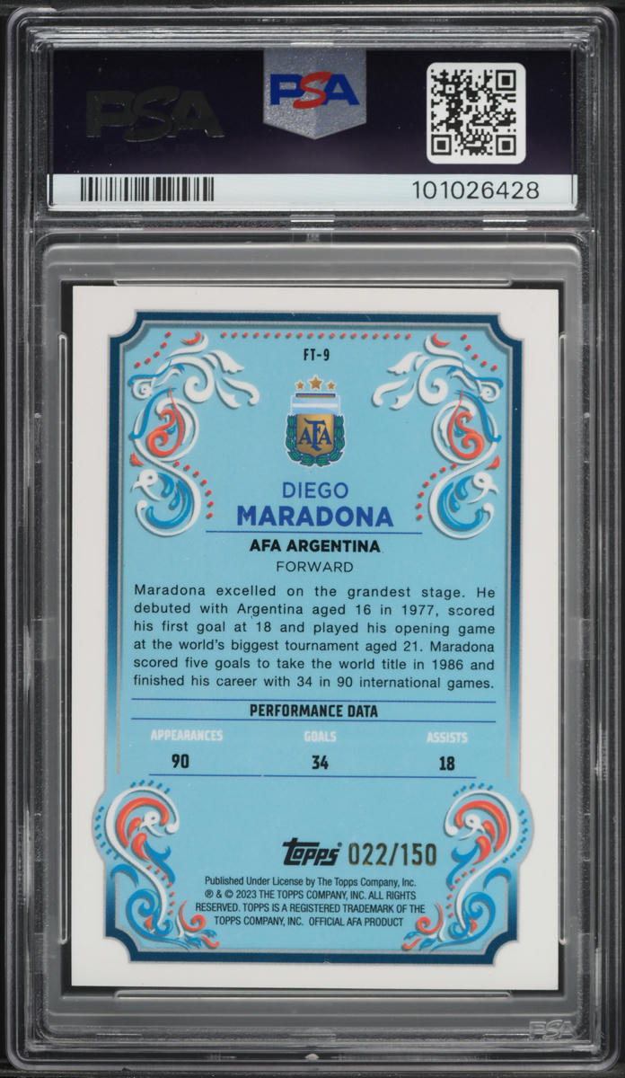 2023 Topps Argentina Fileteado Yellow Tango Diego Maradona /150