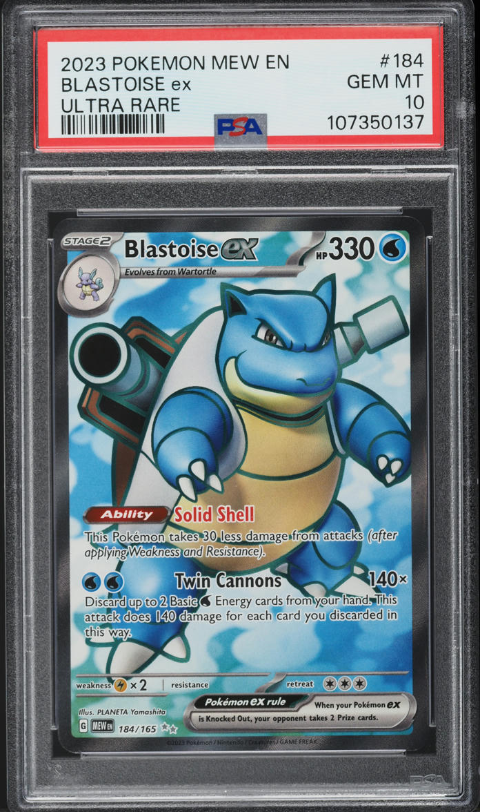 2023 Pokemon Scarlet & Violet 151 Full Art Blastoise ex #184 PSA 10 GEM MINT