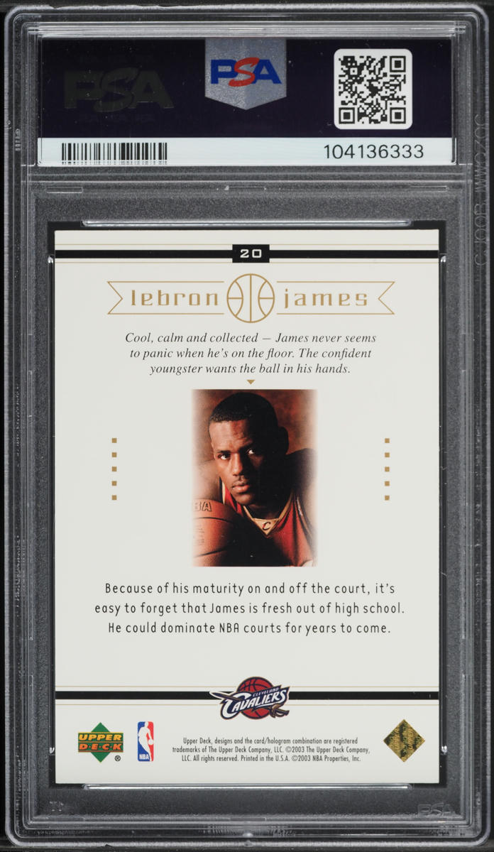 2003 Upper Deck Box Set LeBron James ROOKIE #20 PSA 9 MINT