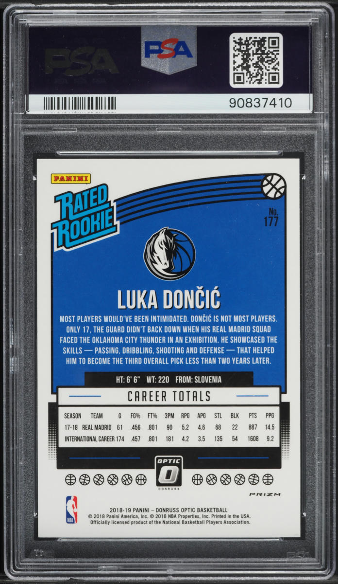 2018 Donruss Optic Shock Luka Doncic ROOKIE #177 PSA 10 GEM MINT