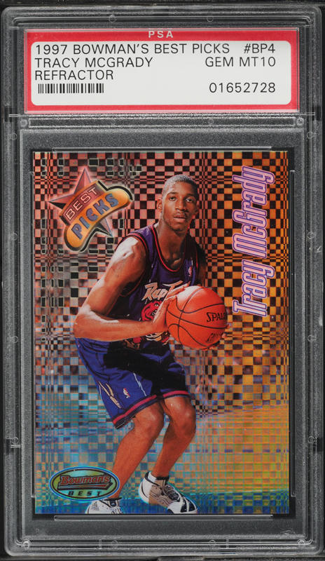 1997 Bowman's Best Picks Refractor Tracy McGrady ROOKIE #BP4 PSA