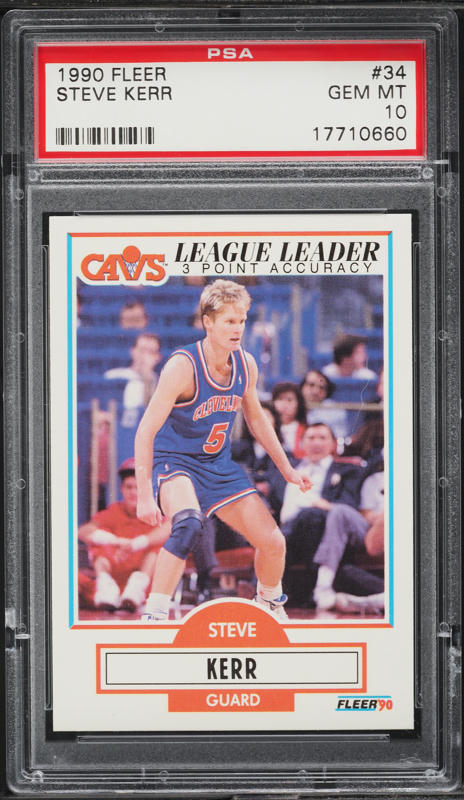 1990 Fleer Basketball Steve Kerr #34 PSA 10 GEM MINT on Fanatics