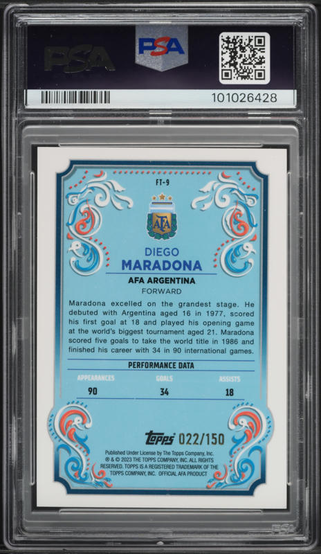 2023 Topps Argentina Fileteado Yellow Tango Diego Maradona /150