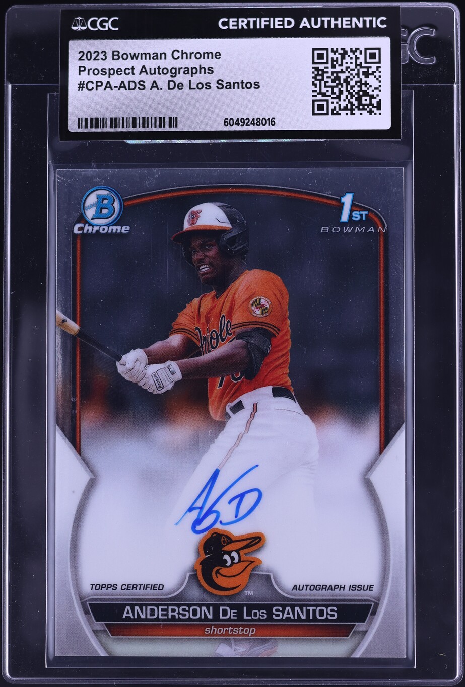 2023 Bowman Chrome Anderson De Los Santos PROSPECT AUTO #CPA-ADS CGC AUTH