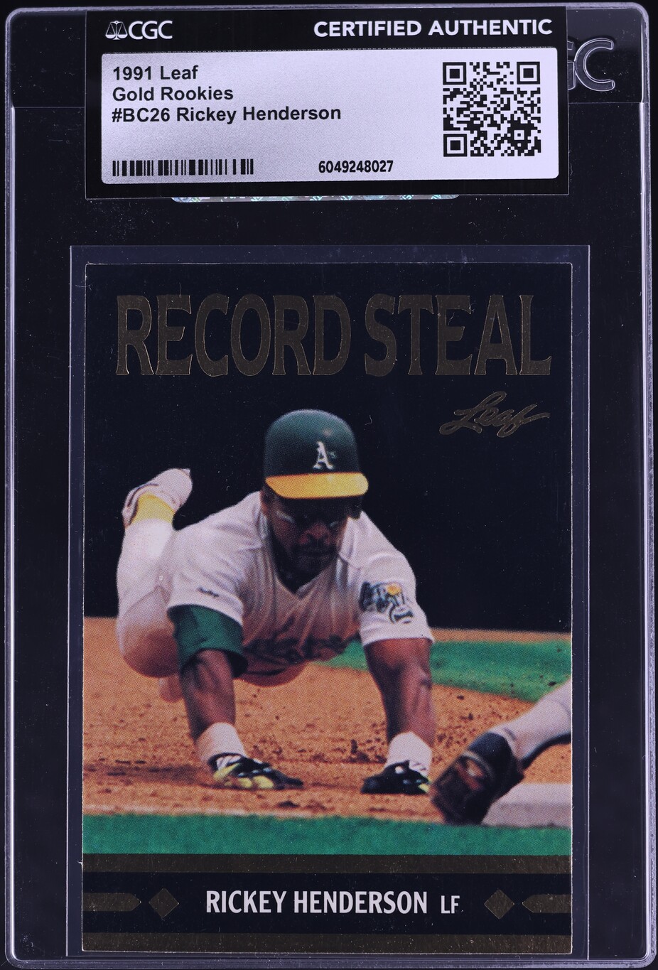 1991 Leaf Gold Rookies Rickey Henderson #BC26 CGC AUTH