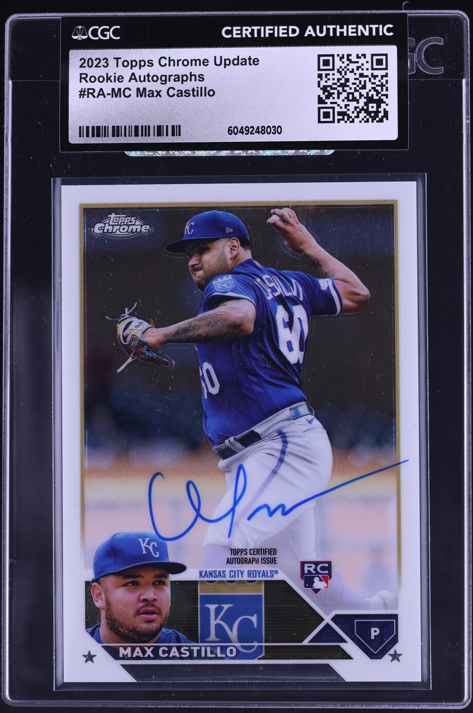 2023 Topps Chrome Update Max Castillo ROOKIE AUTO #RA-MC CGC AUTH
