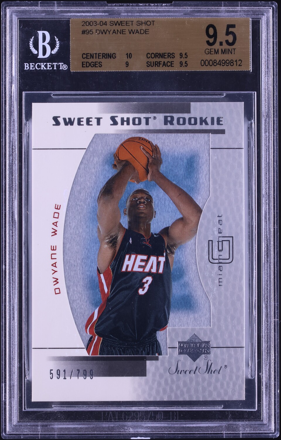 2003 Sweet Shot Dwyane Wade ROOKIE /799 #95 BGS 9.5 GEM MINT on ...