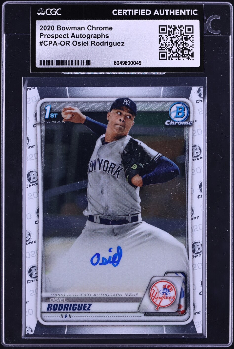 2020 Bowman Chrome Osiel Rodriguez PROSPECT AUTO #CPA-OR CGC AUTH