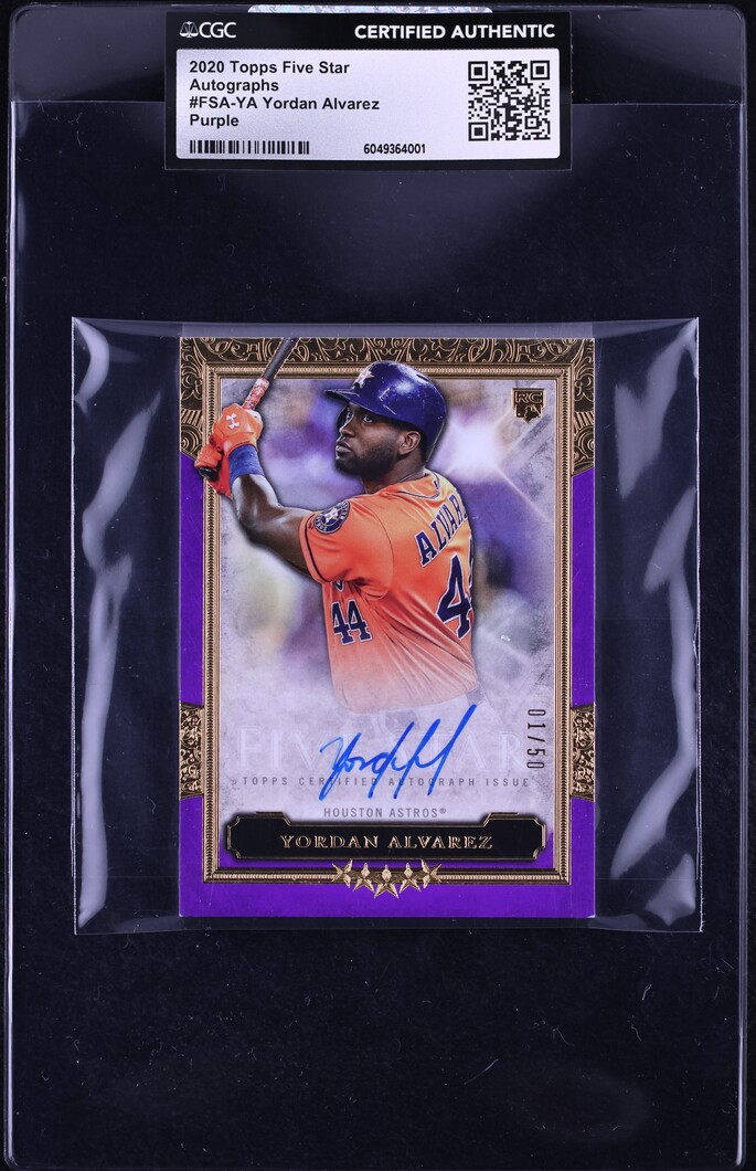 2020 Topps Five Star Purple Yordan Alvarez ROOKIE AUTO 1/50 #FSA