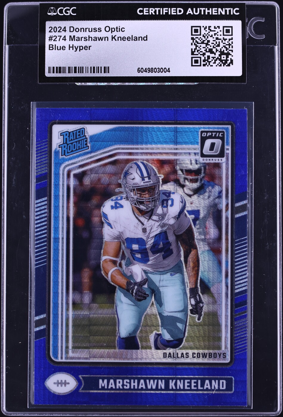 2024 Donruss Optic Blue Hyper Marshawn Kneeland ROOKIE #274 CGC AUTH