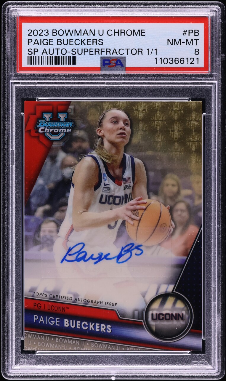 2023 Bowman Chrome U Superfractor Paige Bueckers SP ROOKIE AUTO 1/1 PSA 8 NM-MT