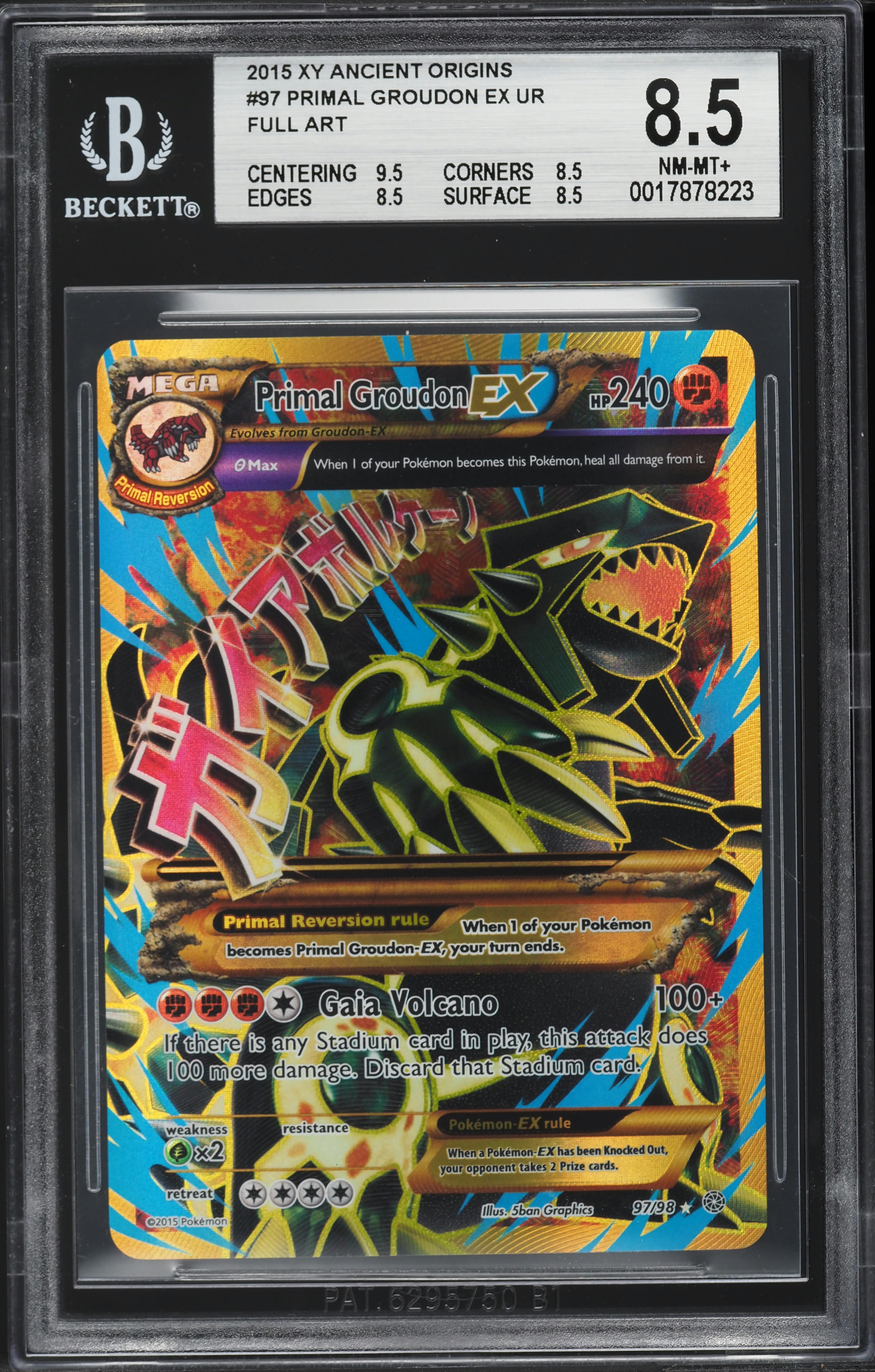 2015 Pokemon XY Ancient Origins Full Art Primal Groudon EX #97 BGS