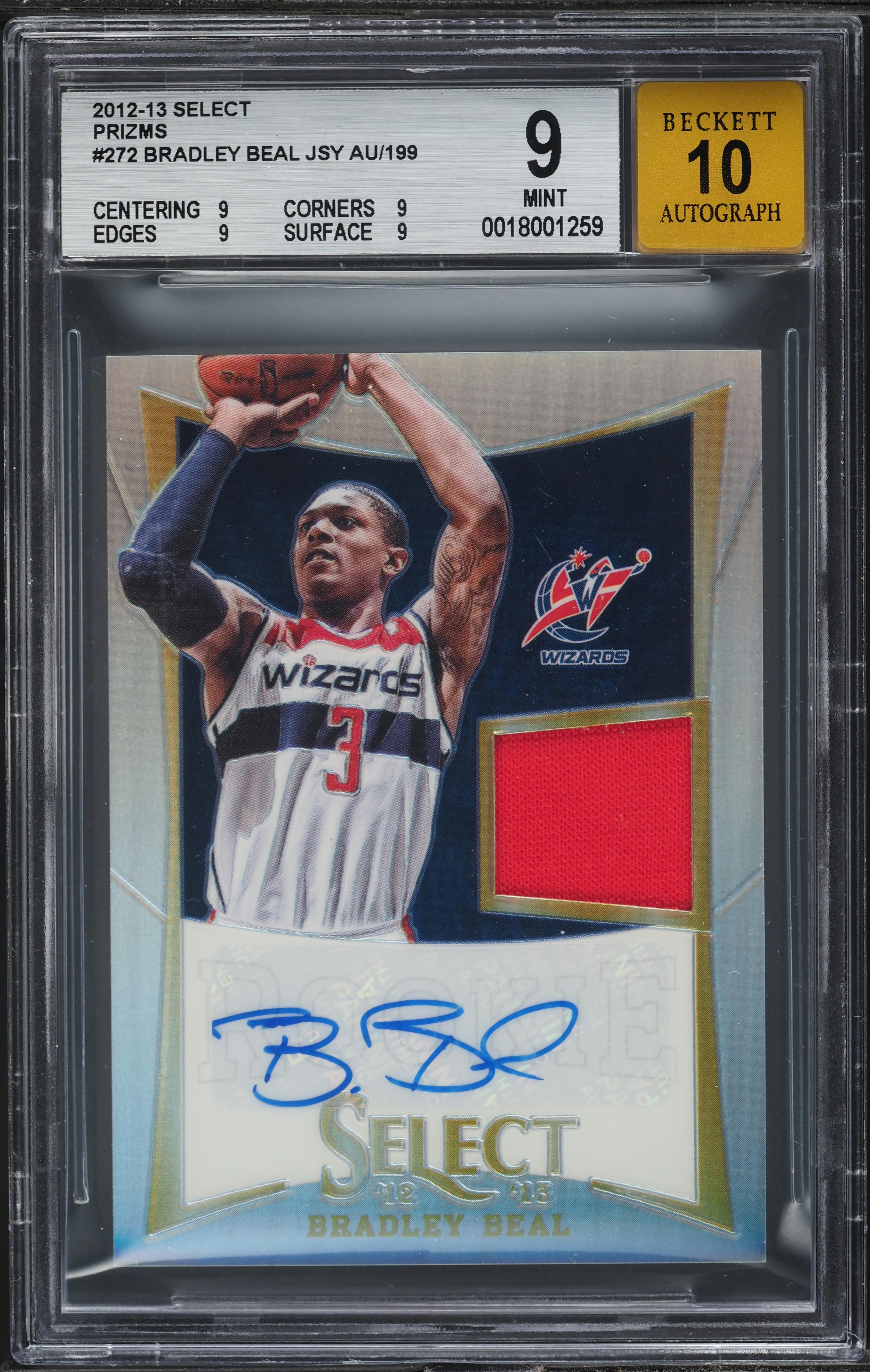 2012 Select Silver Prizm Bradley Beal ROOKIE PATCH AUTO /199 #272