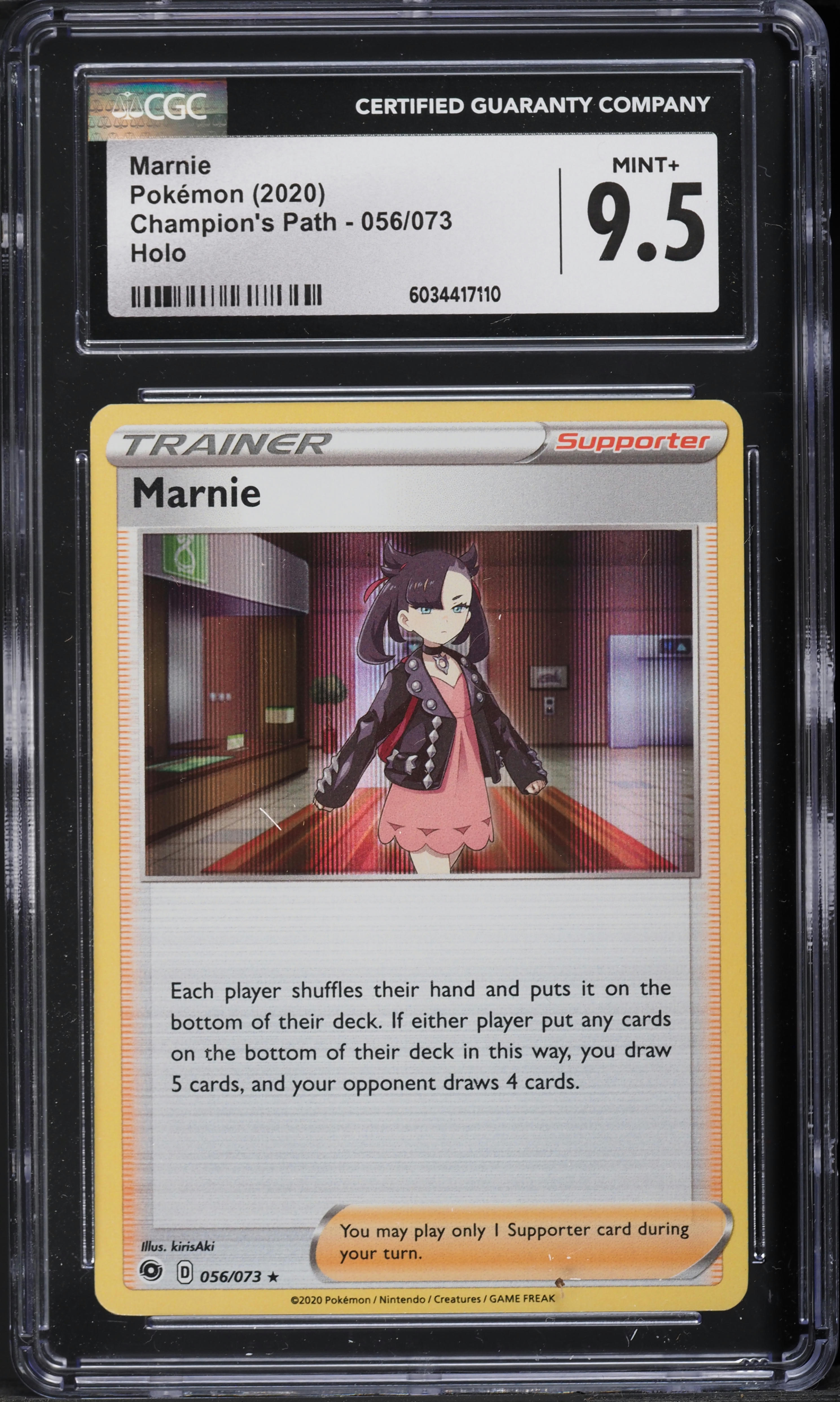 2020 Pokemon SWSH Champion's Path Holo Marnie #56 CGC 9.5 MINT+ on