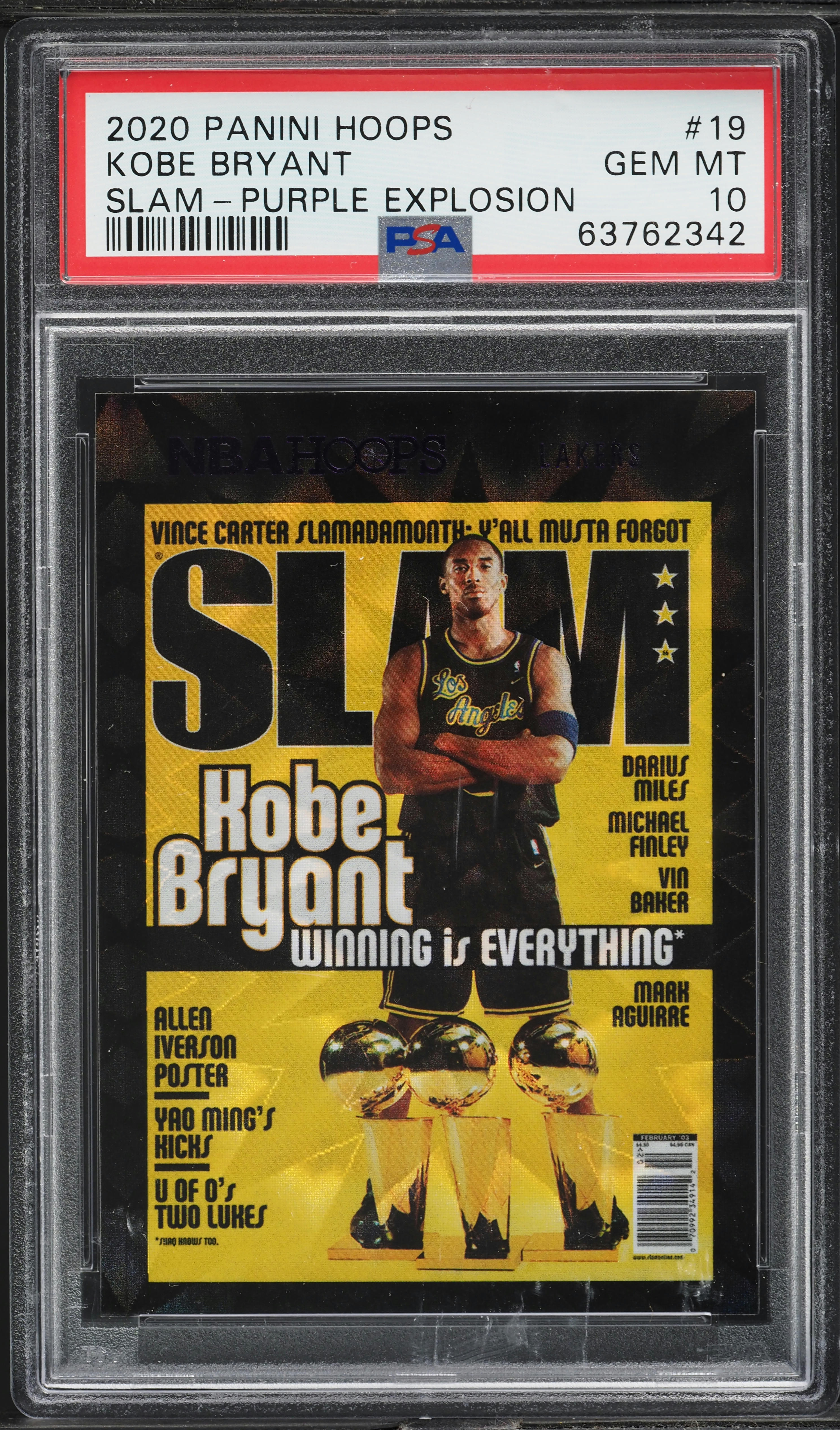 2020 Panini Hoops Slam Purple Explosion Kobe Bryant #19 PSA 10 GEM 