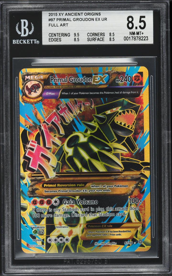 2015 Pokemon XY Ancient Origins Full Art Primal Groudon EX #97 BGS 8.5  NM-MT+ on Fanatics Collect