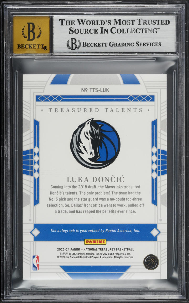 2023 National Treasures Treasured Talents Luka Doncic AUTO /10 #1 BGS 8.5 NM-MT+