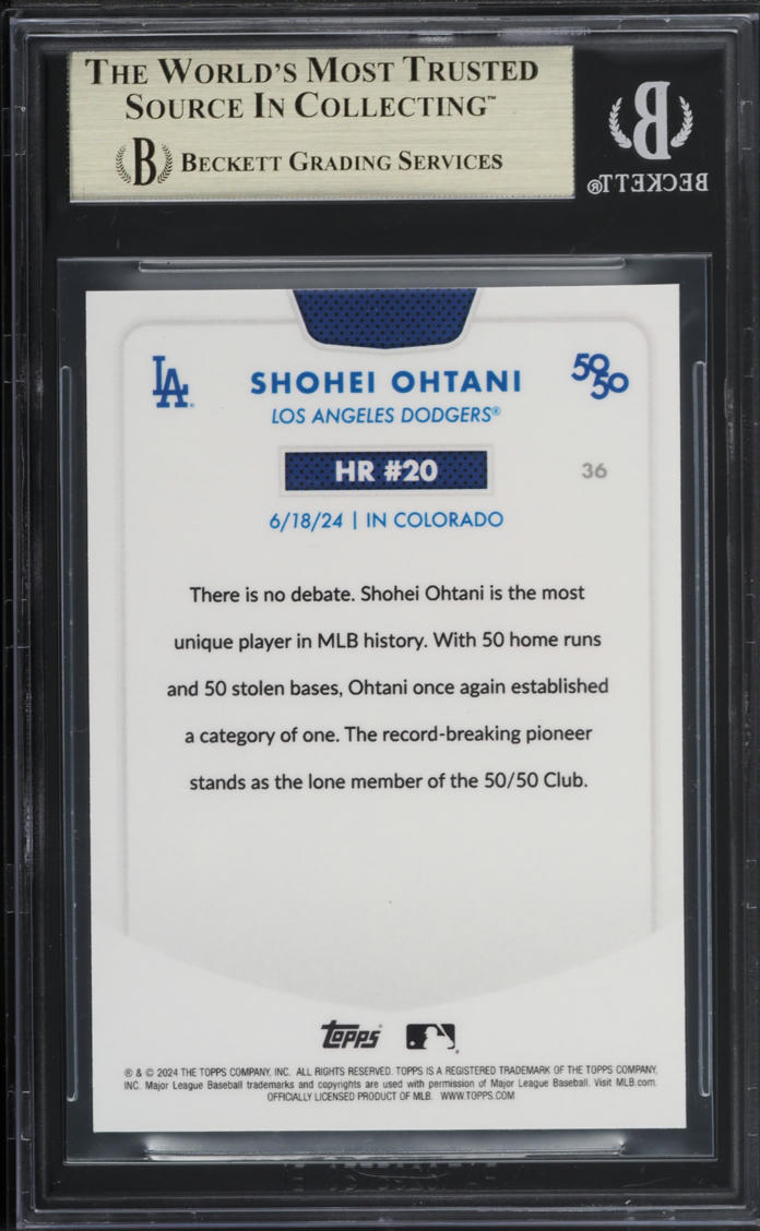 2024 Topps 50/50 Ohtani Chrome Gold Refractors Shohei Ohtani /50 #36 BGS 9.5 GEM