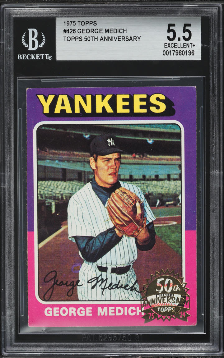 1975 Topps 50th Anniversary George Medich #426 BGS 5.5 EX+