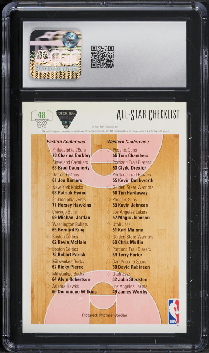 1991 Upper Deck All-Star Checklist Michael Jordan #48 CGC 9 MINT