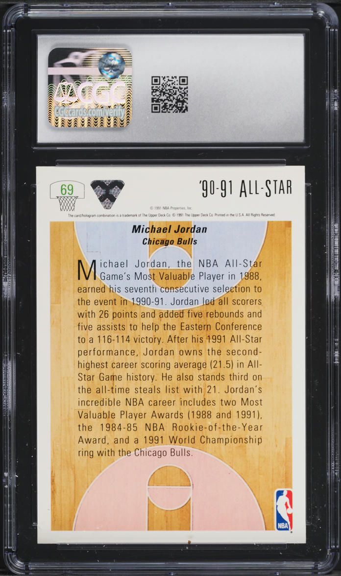 1991 Upper Deck Basketball All-Star Michael Jordan #69 CGC 9.5 MINT+