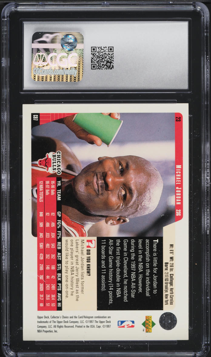 1997 Collector's Choice Michael Jordan #23 CGC 9 MINT