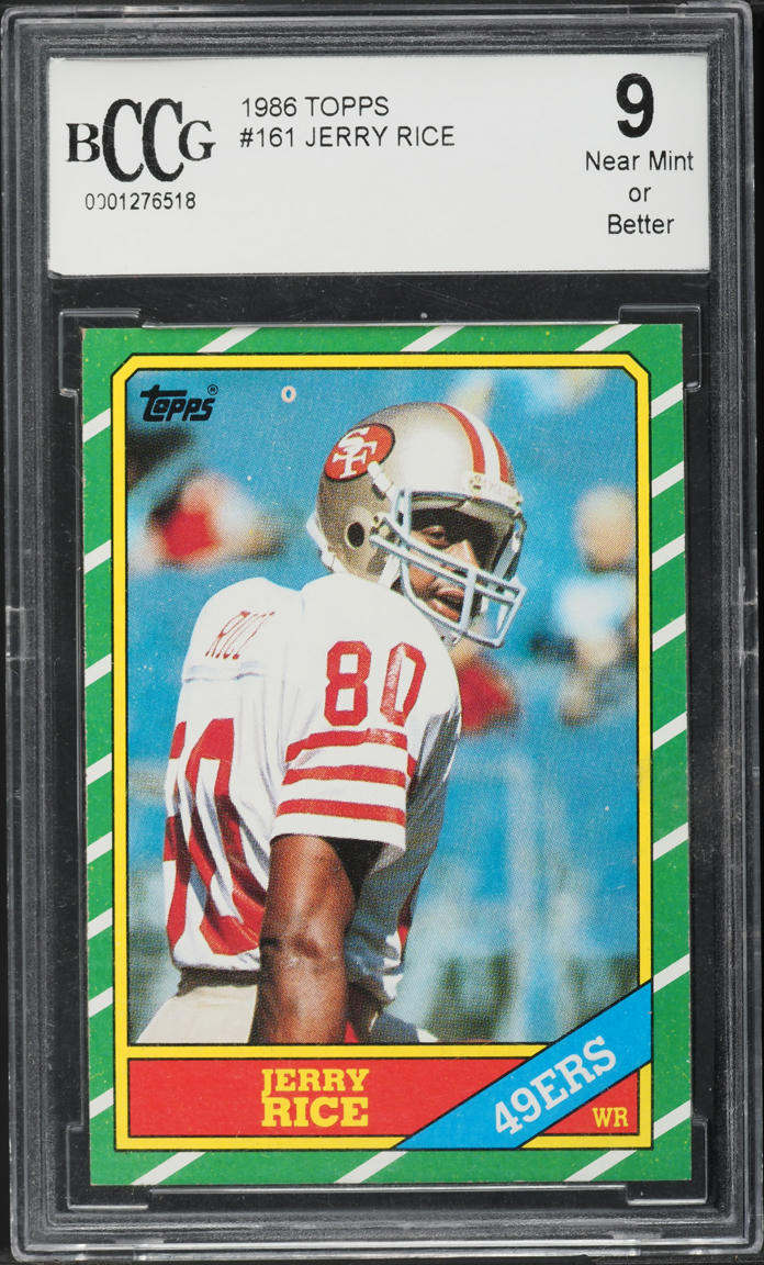 1986 Topps Football Jerry Rice ROOKIE #161 BCCG 9